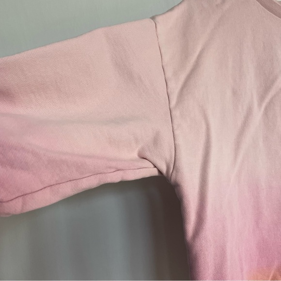 Kule the Summer Ombre Cropped Sweater Pink and Orange Sweatshirt Crew Neck M - Picture 7 of 14